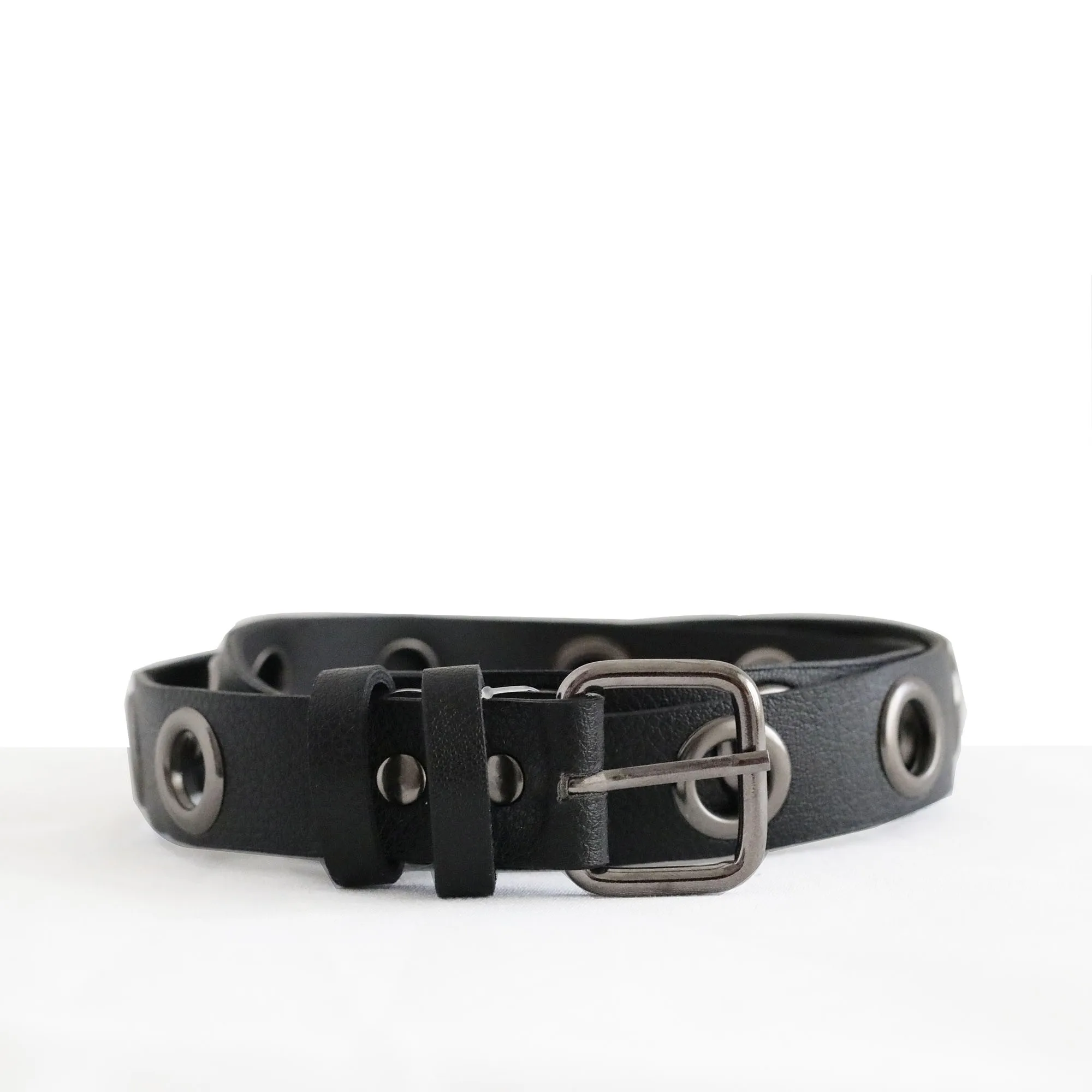 

women belt fancy belt design belt leather belt Black Color Big Studded Street Style Belt