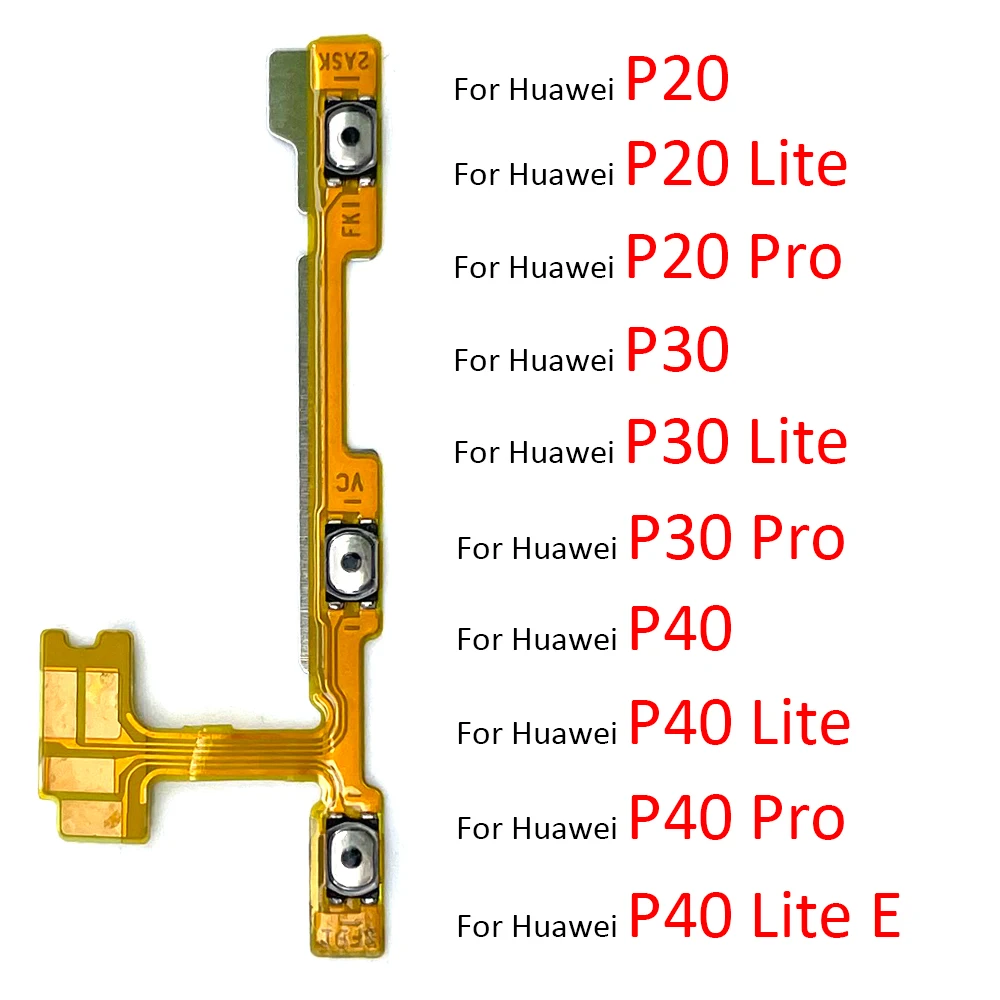 10 Pcs For Huawei P30 P10 P20 Pro P40 Lite E 5G Switch Power ON OFF Key Mute Silent Volume Button Ribbon Flex Cable Replacement