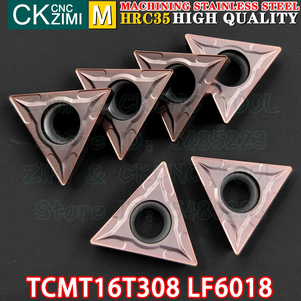 TCMT16T308 LF6018 TCMT32.51 LF6018 คาร์ไบด์แทรกภายนอกหมุนแทรกเครื่องมือ TCMT CNC Mechanical เครื่องกลึงโลหะตัดเครื่องมือ