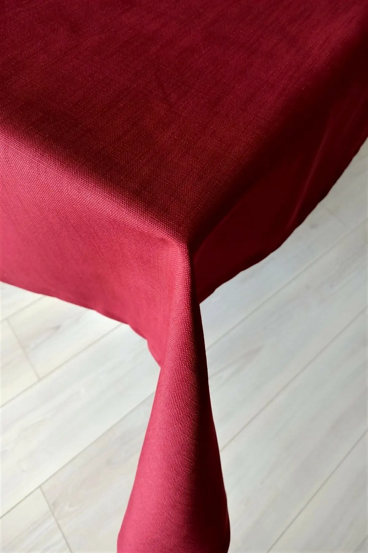 Linen Look Fiber Fabric Red Table Cloth  Wedding, Party,Sofa Cover Turkish Cotton For Rectangle Table