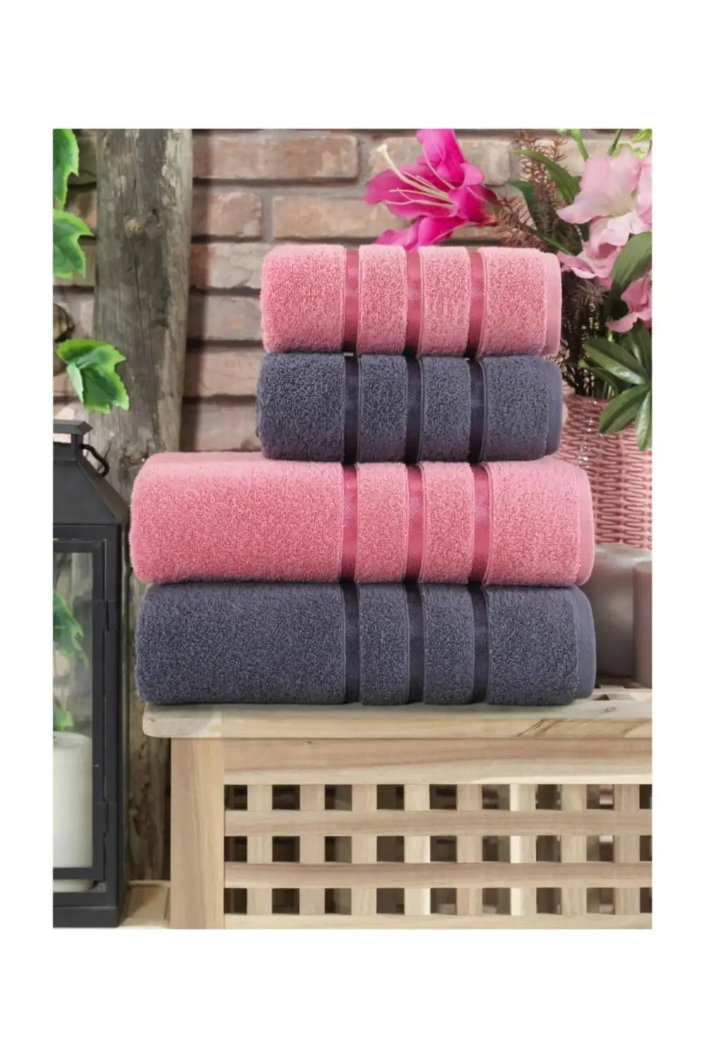 Bath Towel Set 100 Cotton 4pcs For Adults Quick Dry Easy Cleaning Bathroom Face Compressed Beach Hotel Foot made in English