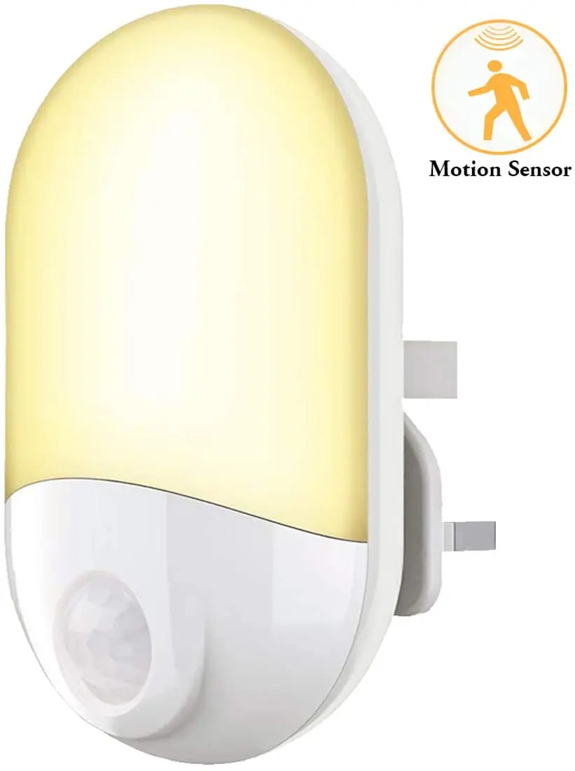 Motion Sensor Night Light Eye Friendly Front Low Light and Bright Light Design Night Lights for Bathroom Hallway 1 PACK