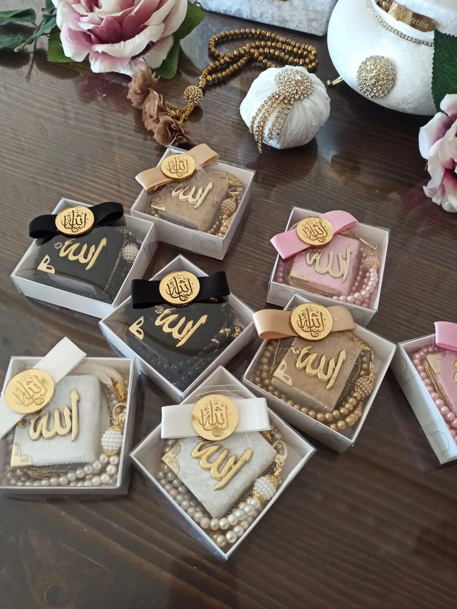 Quran Personalized Mini Quran Set with Rosary Islamic Kuran Favors Gift For Muslims Tasbeeh Islamic Gift