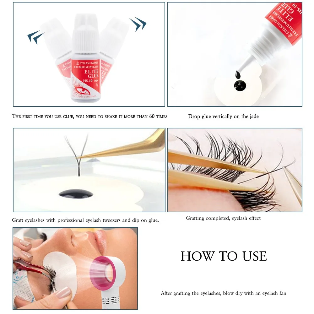 Premium Elite Korea HS Brand 7-8 Weeks Long Lasting 2sec Dry HS-10 Original Korea Eyelash Extension Glue