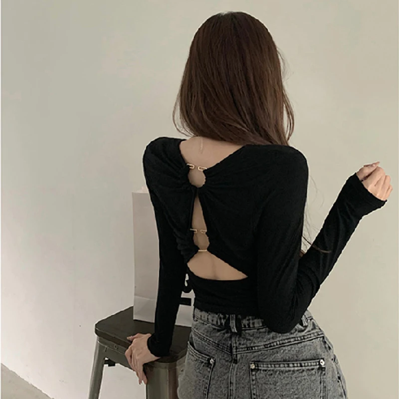 2022 Yoga Shirts Workout Open Back Top Long Sleeve Crop Top Women Spring Autumn Gym Cross Back Sports Shirt Short Sleeve Summer