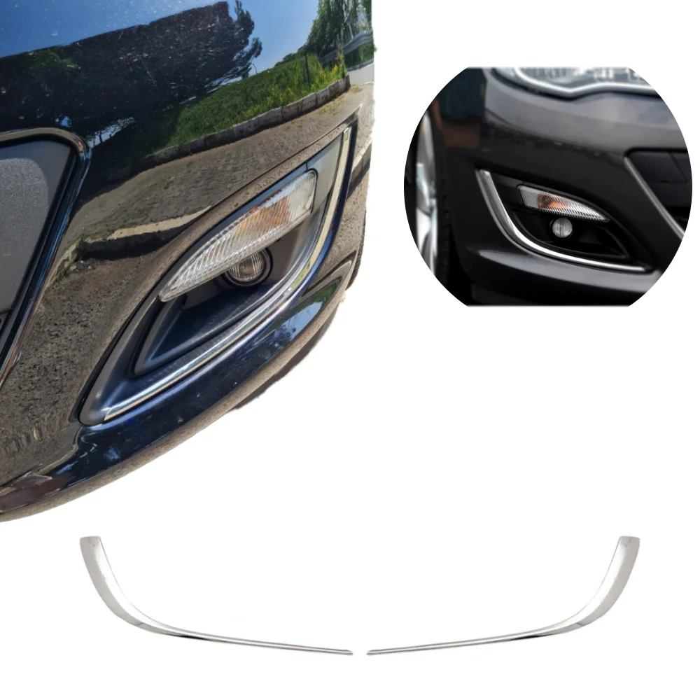 Chrome Trim for Astra J Stainless Steel Exterior Accessory Glossy Gray Fog Light Trim for Astra J 2012 Beyond Models Sticker