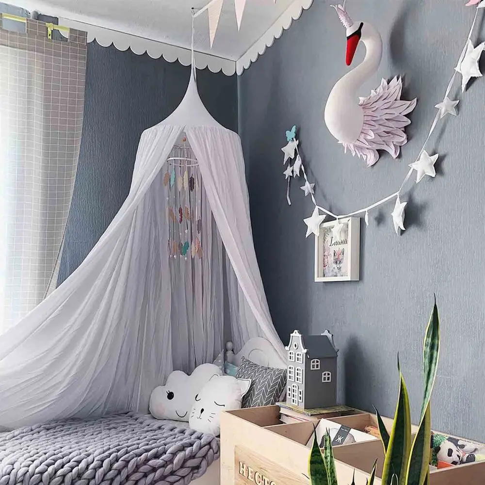 Children's Room Bed Canopy Tent, Kids Play Tent for Home and Nurseries green-white-pink-yellow-blue