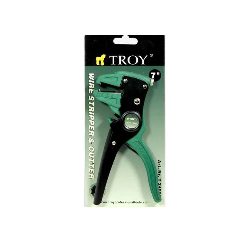 Troy 24007 Hobby Hand Tools Wire Stripper Automatic Hard Soft Carbon Steel Cutter Blades for Insulated and Non-Insulated Cables