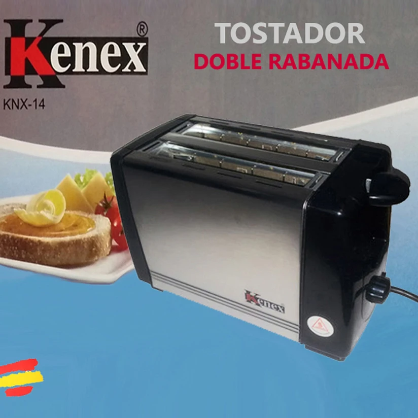 KENEX toaster KNX-14, 2 slices breakfast control toasted bread toaster automatic silver and black gift Original kitchen