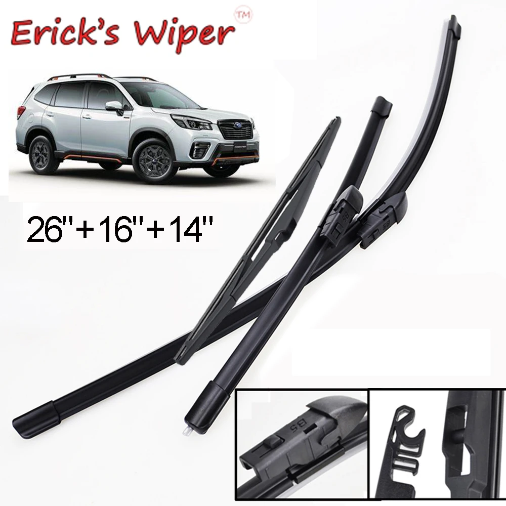 Erick's Wiper LHD Front & Rear Wiper Blades Set For Subaru Forester SK 2019 - 2023 Windshield Windscreen Window Brush 26