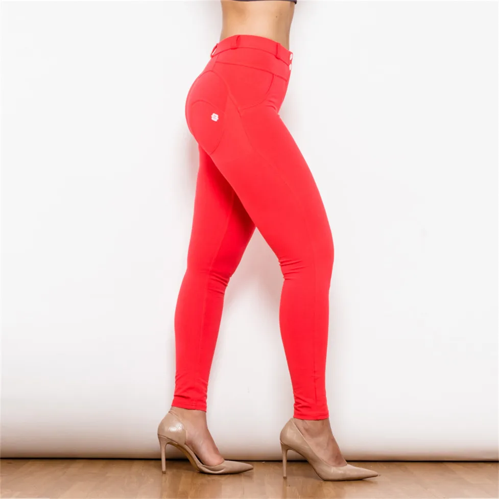 Shascullfites Melody Red Mid Rise Leggings Womens Cargo Pants Push Up Sexy Women Trousers Sport Leggings With Super Elastic