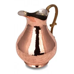 Handcrafted Copper Pitcher 100% Pure Copper Jug Handmade Hammer Copper Decorative Items Pure Copper Decanter Traditional Carafe