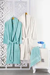 100% Cotton Bathrobe Towel Set Woman and Men Family Absorbent Homewear Comfortable Microfiber Long Thick Kimono for Adult