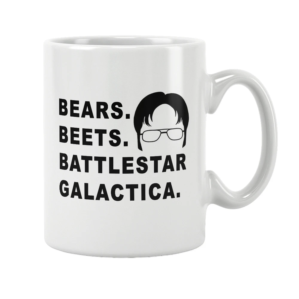 Bears Beets Dwight Schrute Jim Mug Coffee Tea Ceramic Cup Best Special Unique Anniversary Birthday Gifts The Office