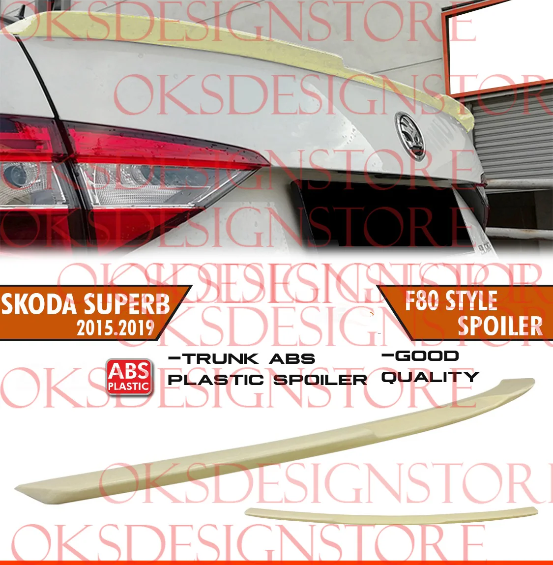 FOR SKODA SUPERB F80 M4  TYPE SPORT SPOILER UNPAINTED Spoiler ( ABS Plastic )