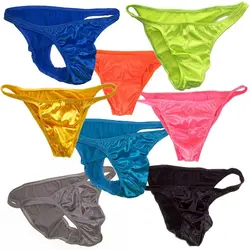 Lot Sale Mens G319Y underwear String Bikini Fashional Bodybuilder Panties Front Pouch Moderate Back Shiny Satin Knit