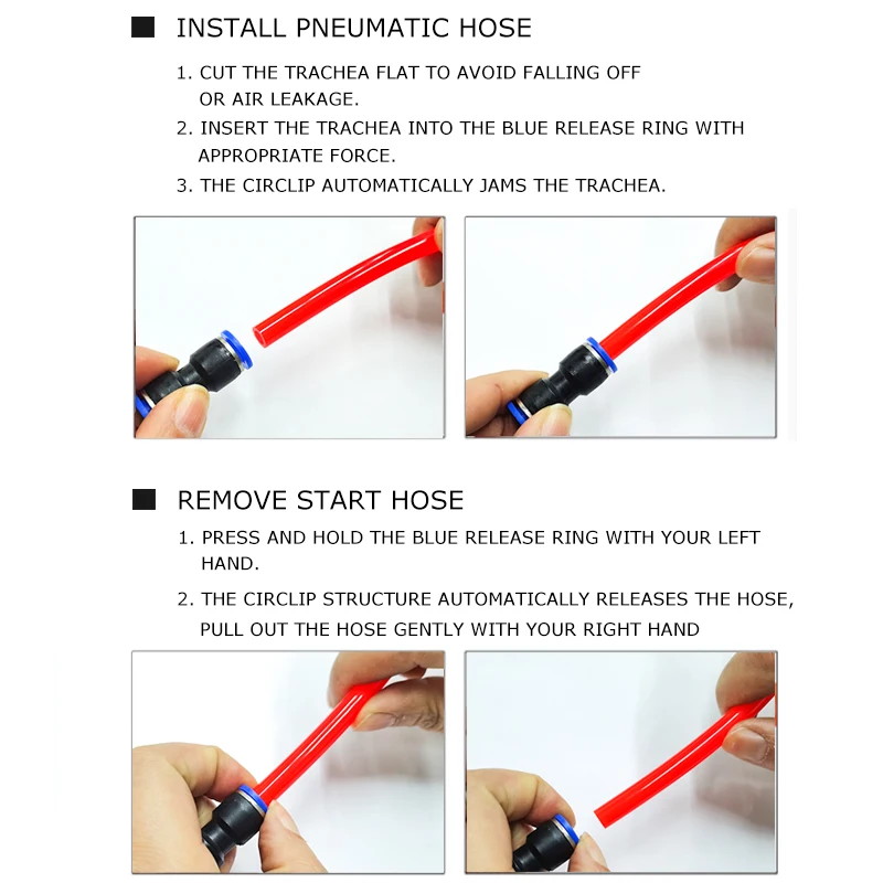 1PCS PU Type Pneumatic fitting pipe gas connectors direct thrust 4 to 12mm plastic hose quick couplings