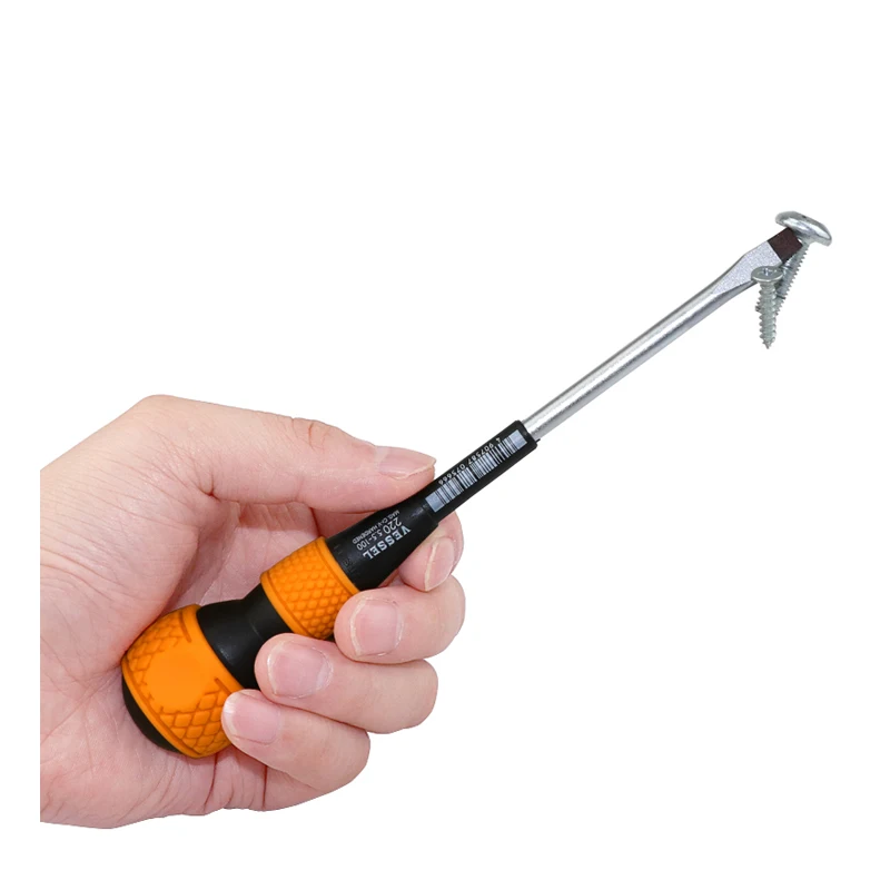 Vessel Ball Grip Screwdriver with Precision Black Point Tip Magnetic Screwdrivers No.220