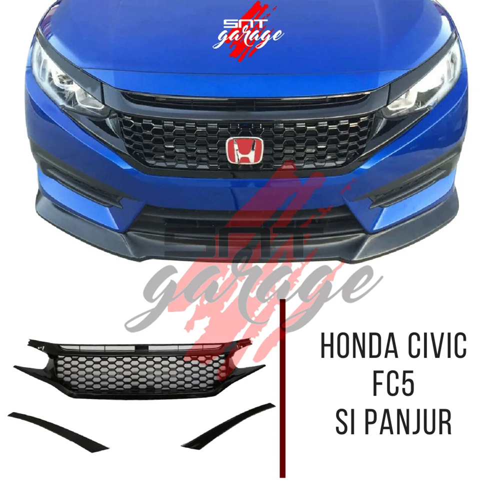 Honda Civic Fc5 2016 onwards Front Bumper Grille Si Louver Piano Black Black New Honda Civic Fc 5 Case Front Grill Badges Letter