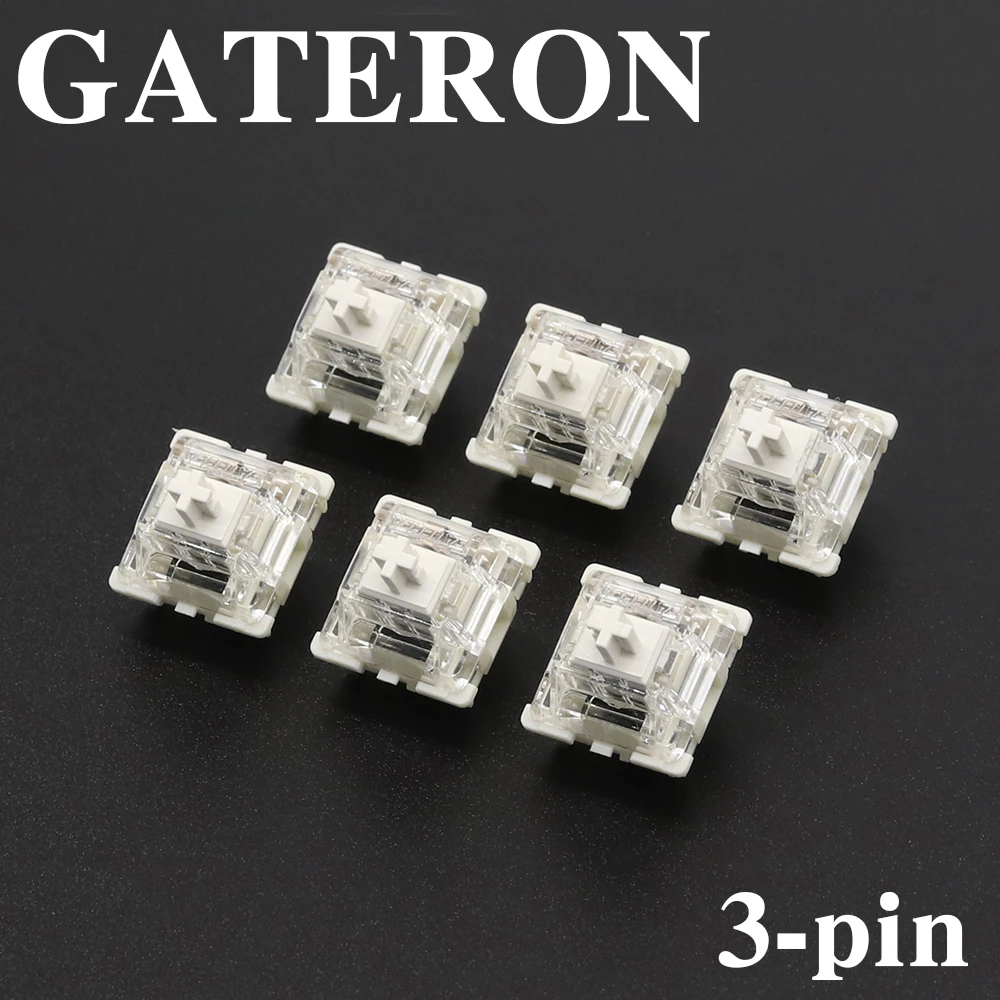 

Белый Переключатель Gateron Pro2.0 SMD RGB, линейный тактильный механический переключатель, 3-контактный прожектор с предварительной смазкой для механической клавиатуры