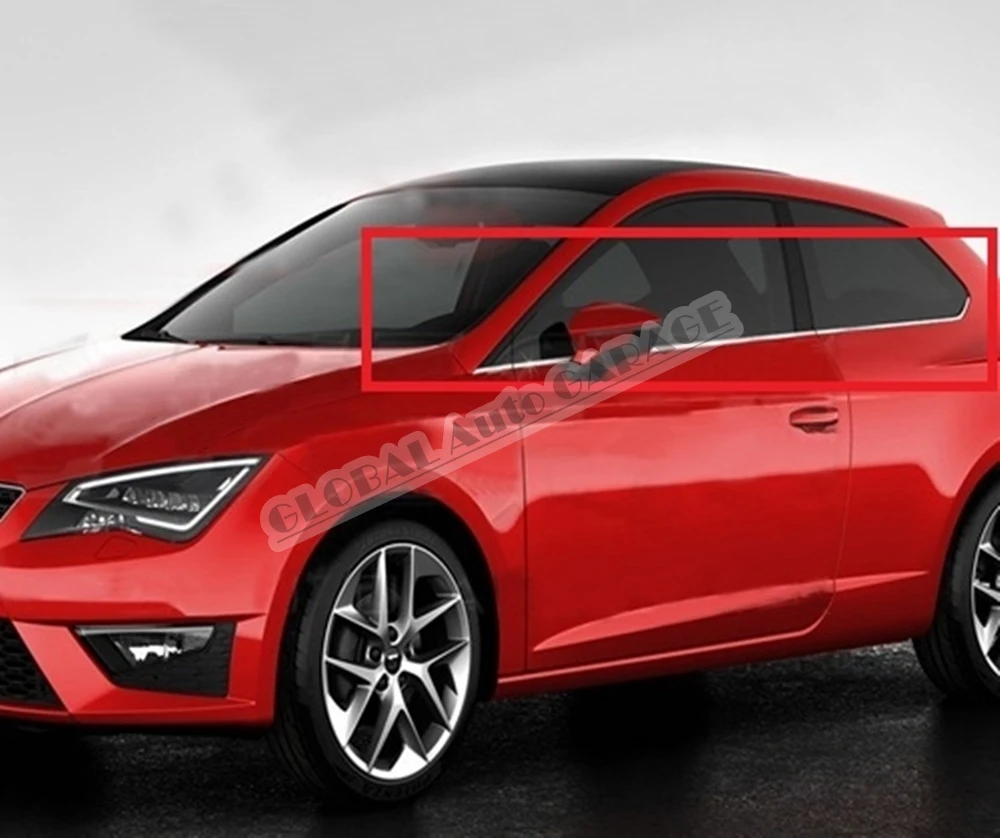 For Seat Leon Mk3 2012-2020 Chrome Bottom Window Moulding Window Frame Framework Auto Accessory Diffüser Spilitter Car-styling