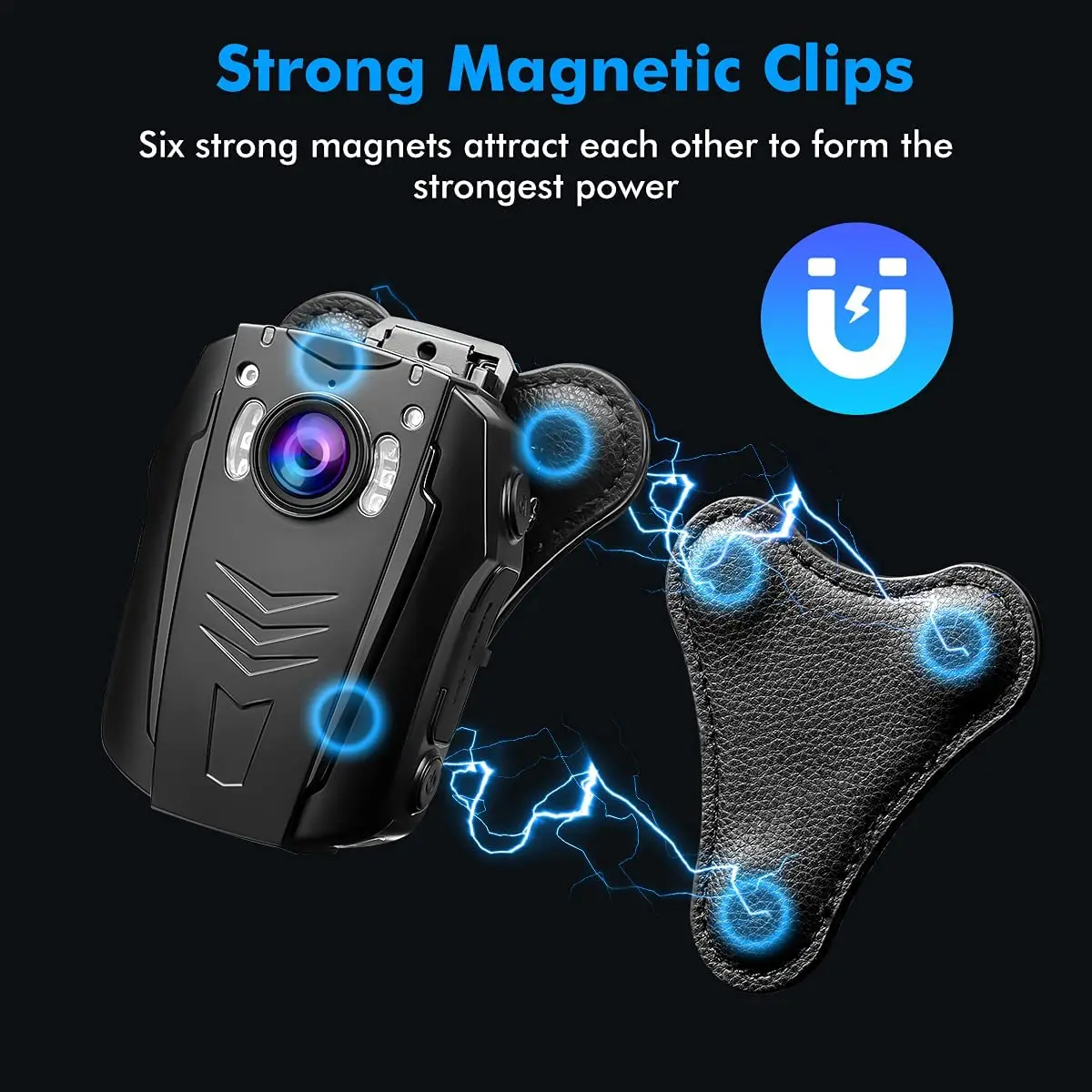 BOBLOV Body Camera Magnet Mount Universal Magnetic Strong Suction Back Clip for KJ21 PD70 WA7D N9 T5 F1 Police camera Cam Holder