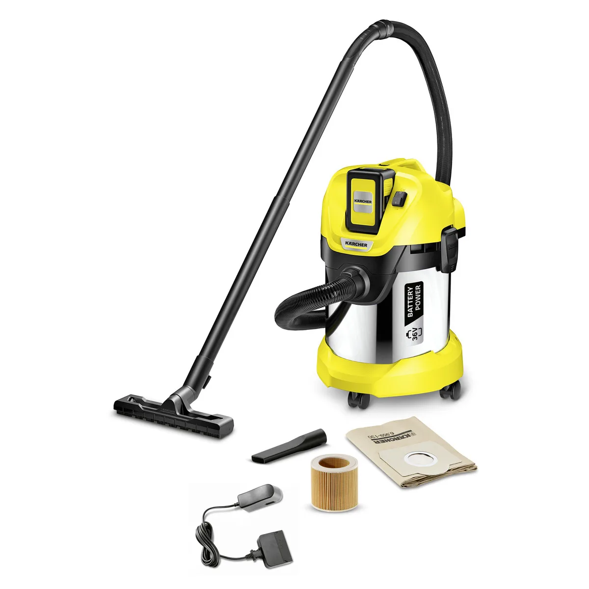 Karcher WD 3 Premium Battery Set-multi-purpose vacuum cleaner with Battery included 300 W, 17 L tank (1.629-951.0)