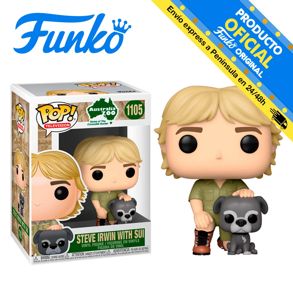 Funko Pop! The Crocodile Hunter-Steve Irwin with Sui, number 1105, 54696, original, toys, boys, girls, gifts, collector, figures, dolls, shop, with box, new, man, woman, official license