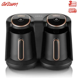 Arzum OKKA Minio Duo Turkish Coffee Machine, 1-8 cups capacity, overflow prevention system, 880W power, sound alert system