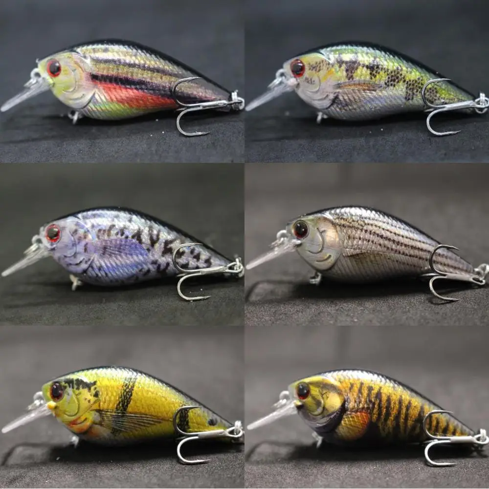 wLure Crankbait Fishing Lure 7cm 10g Small Square Bill 1.5 Model Wide Wobbler Slow Floating RealLife Painting Upgrade Hooks HC15