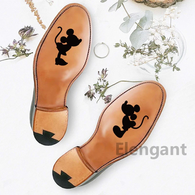 Mickey and Minnie Wedding Day Bride Shoe Vinyl Sticker Decals Princess Prince For Wedding Accessories Shoes Decoration Decal