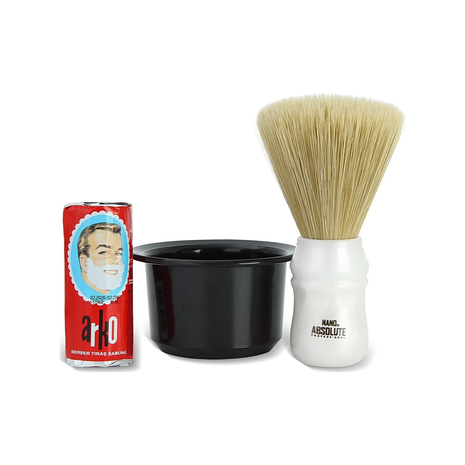 Arko Barber Shaving Soap 75 Gr. + Nano Absolute Neck Brush + Shaving Bowl Bowl Arko