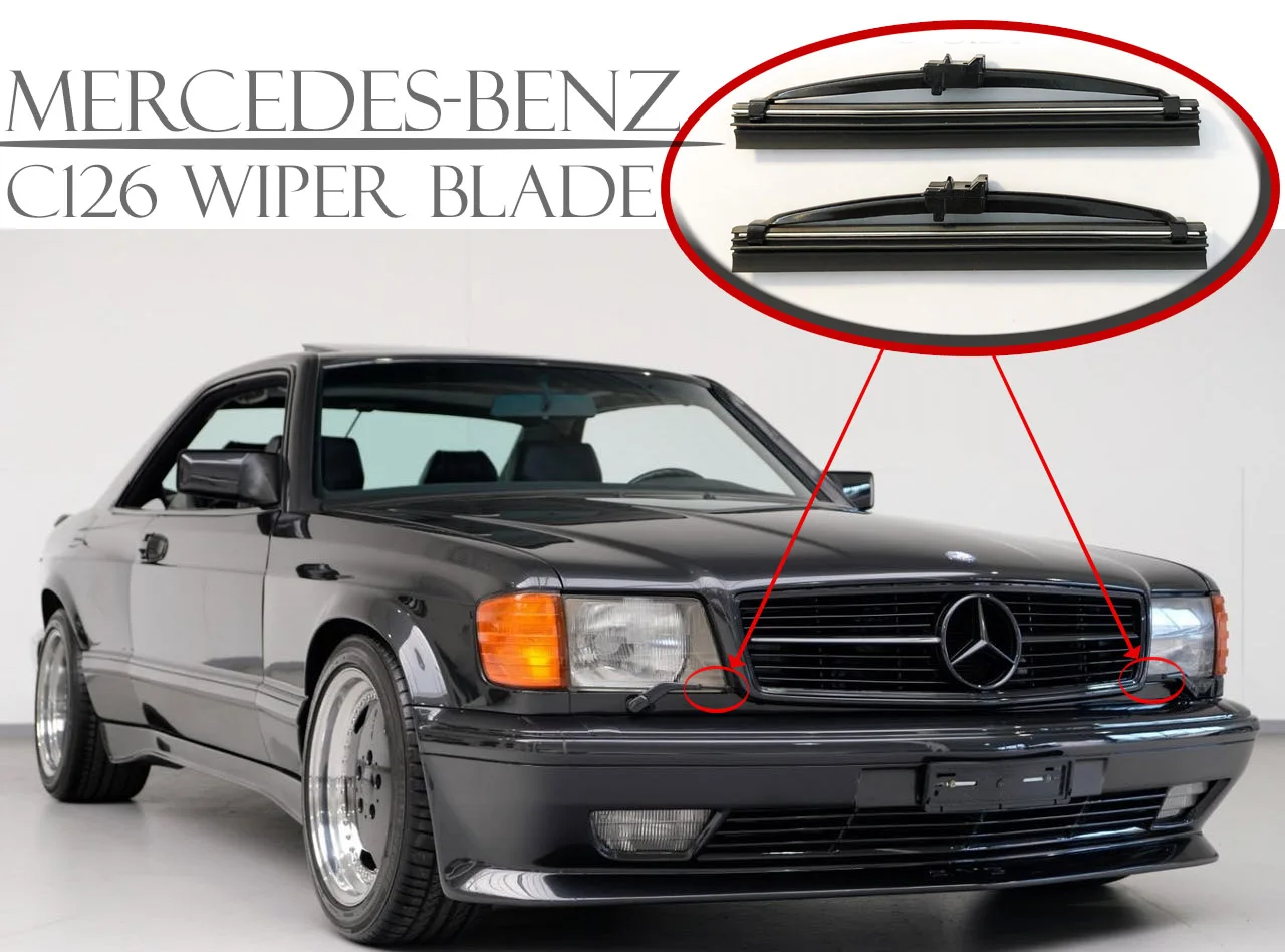 For C126 Mercedes-BENZ 126 Coupe Headlight Wiper Blade 1 Pair Amg