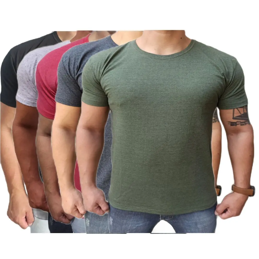 Kit 5 Men's T-Shirts Premium Cotton Lisa Slim