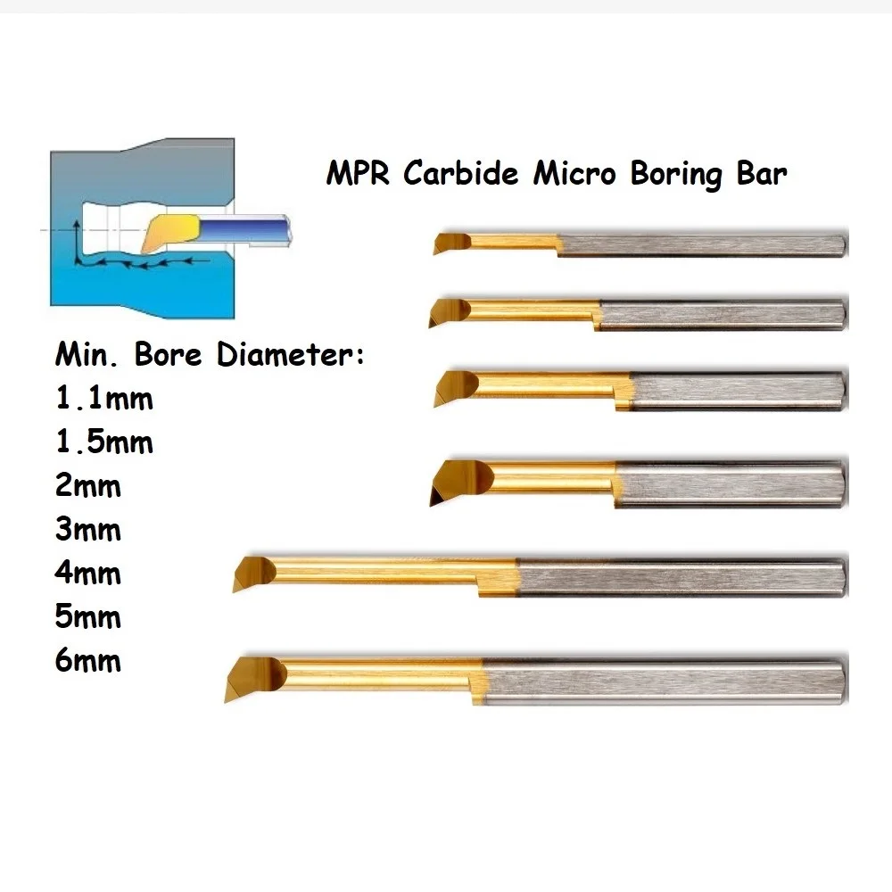 Integral Tungsten Carbide Alloy Small Boring Cutter MPR1.1 MPR1.5 MPR2 MPR3 MPR4 MPR5 MPR6  Profiling Small Hole Internal Tool