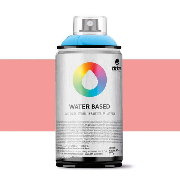 Spray paint brand MTN Water Based Color Cadmiun Red Pale 300 ml Montana low pressure Little Ideal smell interior