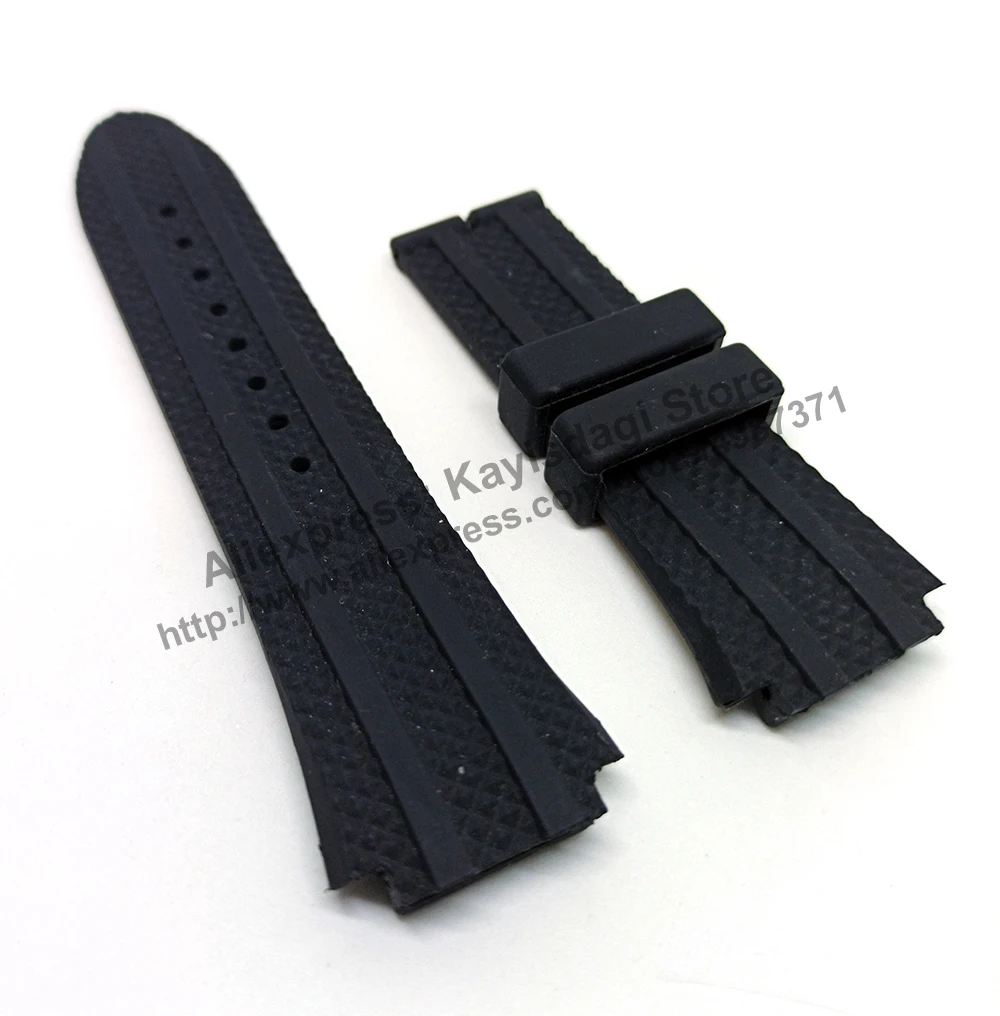 20mm Black Rubber watch band strap Compatible for Guess Collection GC W0674G8 , W0674