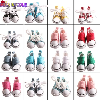 14 ''moda lindo 5 cm lona 13 colores zapatos de muñeca Snekers para 1/6 muñecas BJD ruso DIY juguetes hechos a mano zapatos para Nancy Lesly