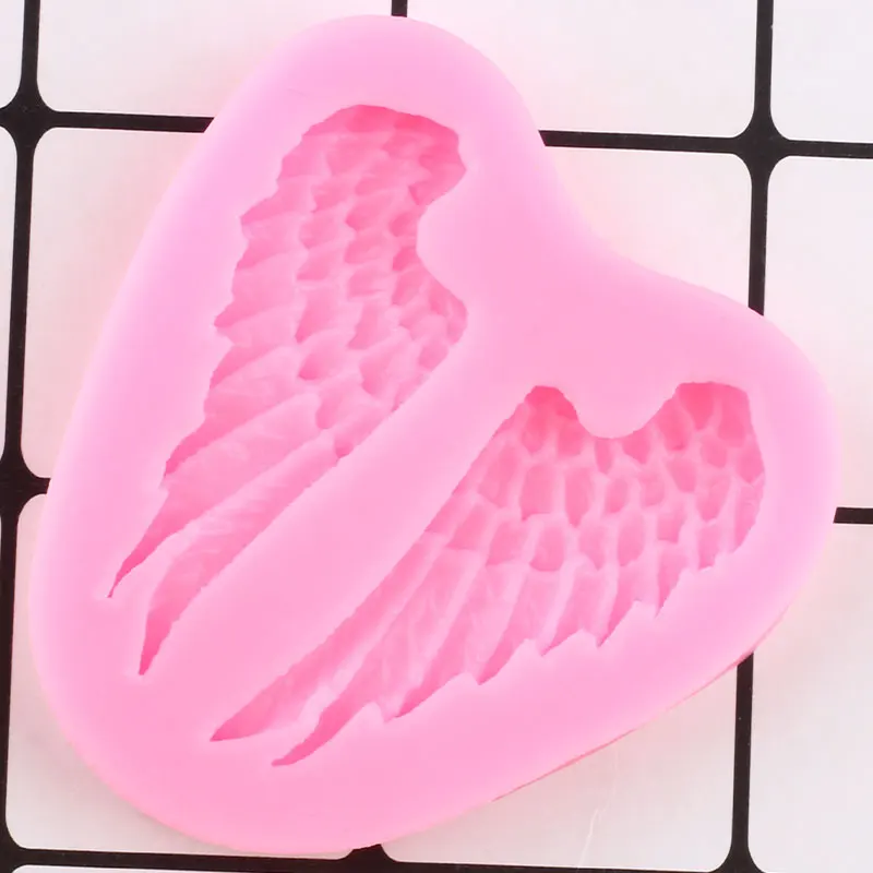 Baby Angel Wings Silicone Mold Cake Border Fondant Cake Decorating Tools Cupcake Topper Candy Chocolate Molds Polymer Clay Mould