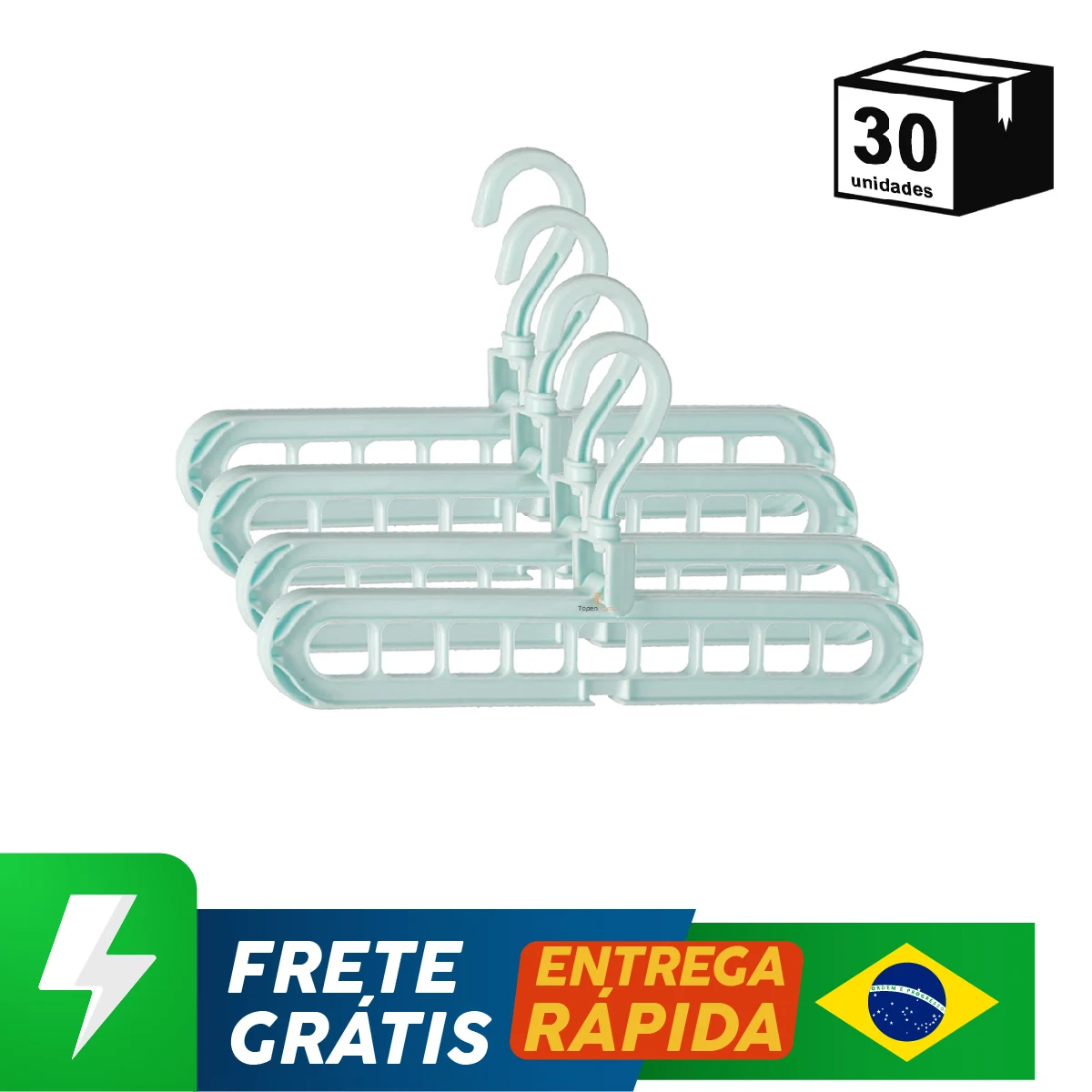 Kit 30 Unidades Suporte Organizador Para Cabides Versatil