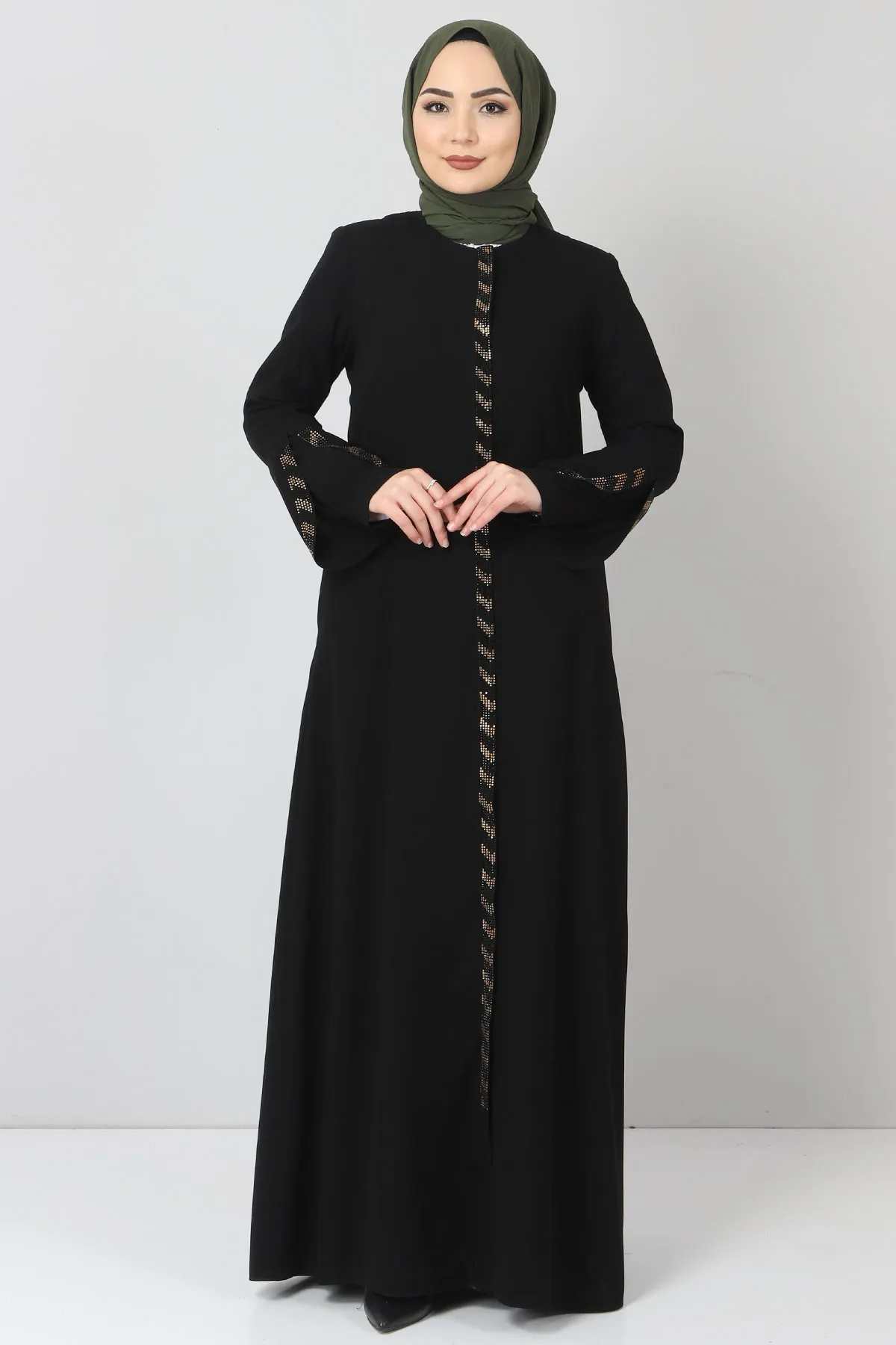 Abaya Women Hijab clothing Stone Detailed Abaya Muslim Abaya Dress Maxi Kaftan dresses for women skirt Turkey 2055