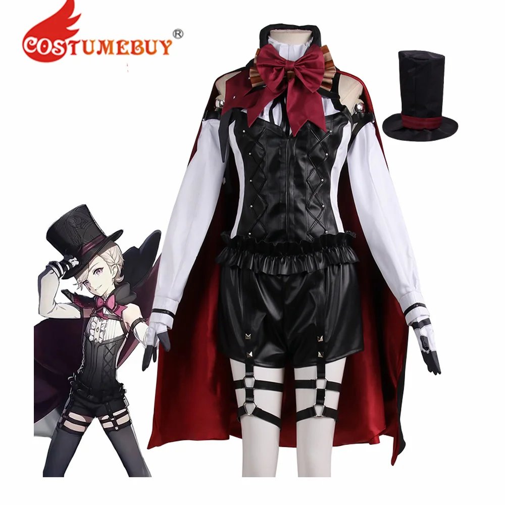 Costumebuy Genshin Impact Lyney Cosplay Kostuum Goochelaar Fontaine Lyney Zwart Sexy Jurk Uniform Vrouwen Halloween Suitcustom Gemaakt