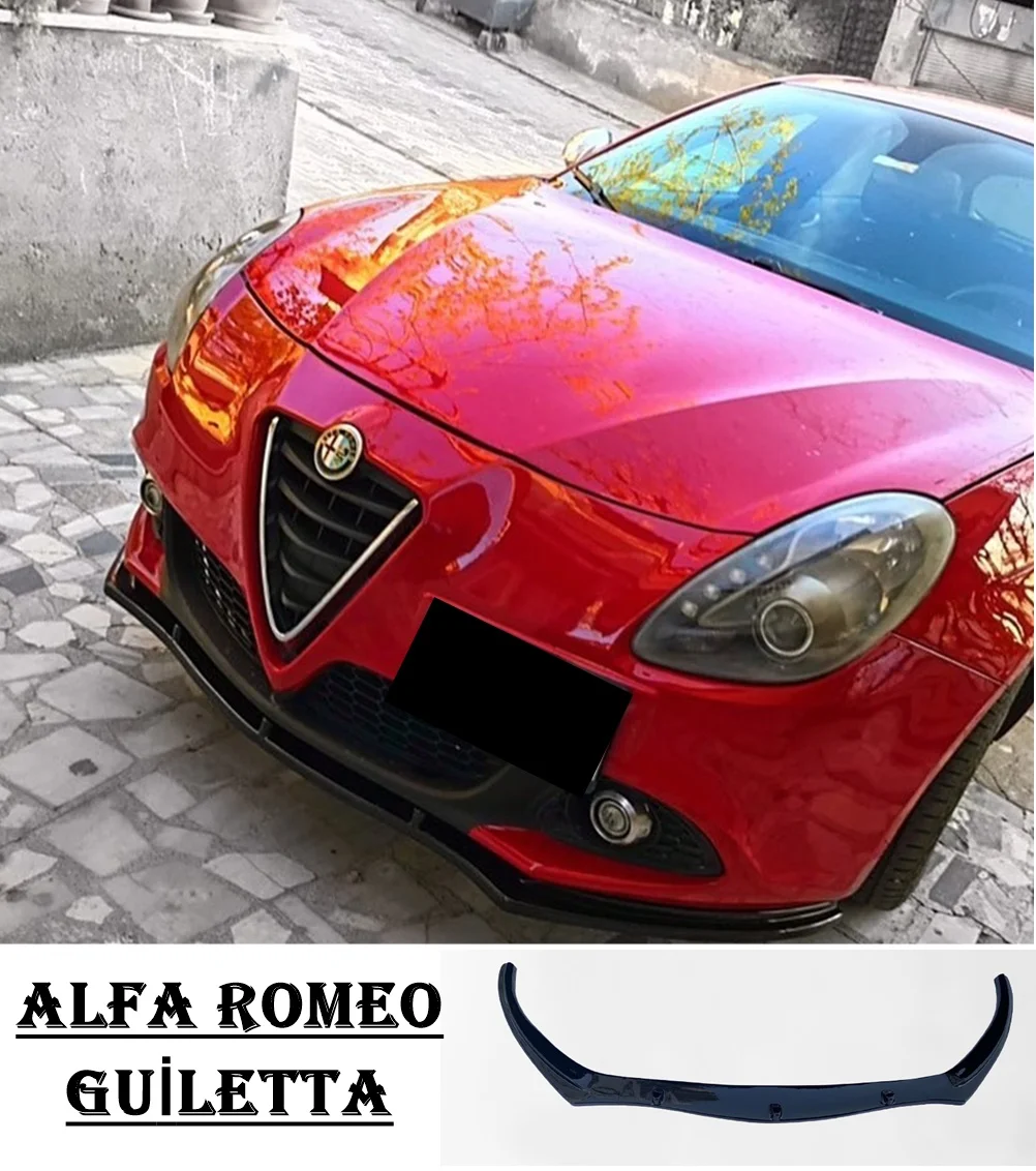 For Alfa Romeo Guilietta Front Bumper Attachmet Lip 2010-2020 Piano Glossy Black Splitter Diffuser Universal Spoiler Bumpers Car