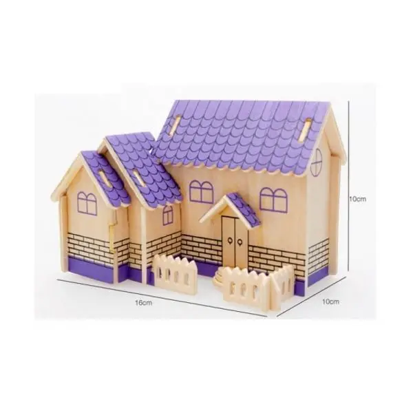 3D Wooden Puzzle-Purple Home