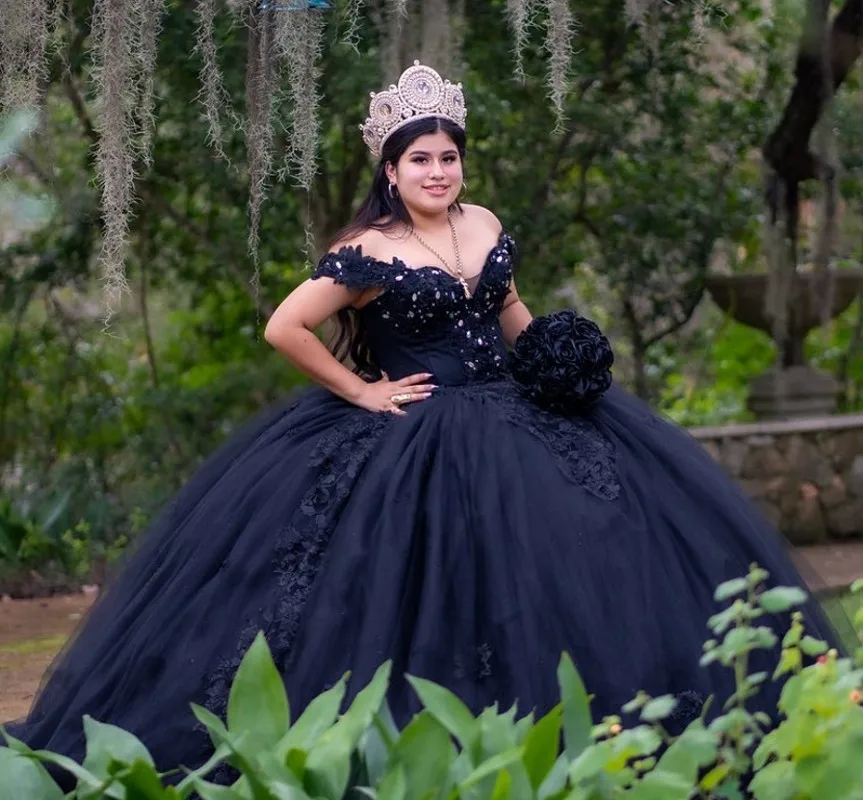 Vestidos de 15 anos plus size preto quinceanera vestidos capa apliques miçangas charro mexicano vestido de baile doce 16 vestido personalizado