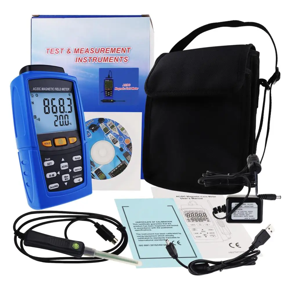 Gaussmeter Teslameter Detector AC / DC Magnetic Field Strength Meter Magnetometer High Precision Made in Taiwan