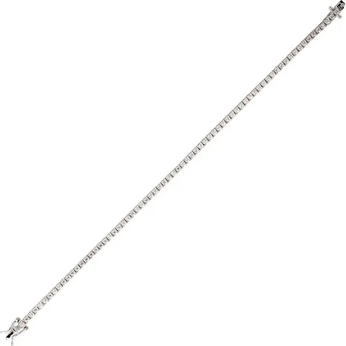 Xsilver 925 Sterling Silver Cubic Zirconia Watercourse Bracelet 2 mm Stone