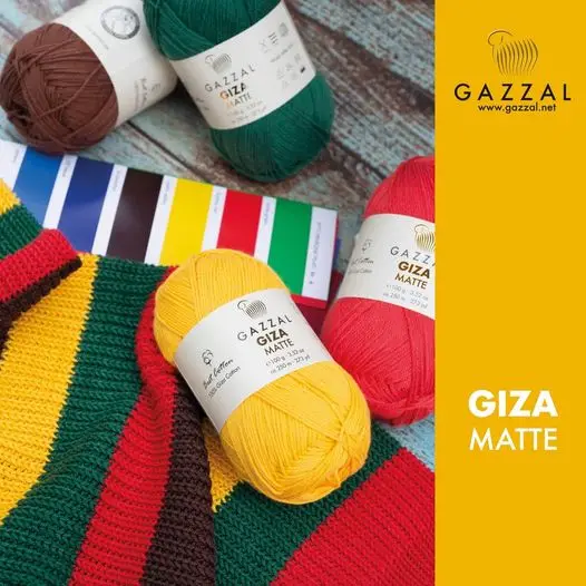 Giza Cotton Knitted Yarn - 32 Color Options - 250 Meters (100gr) - Gazzal Matte - Cardigan - Sweater - Blouse - Vests - Home Textile - Beret -