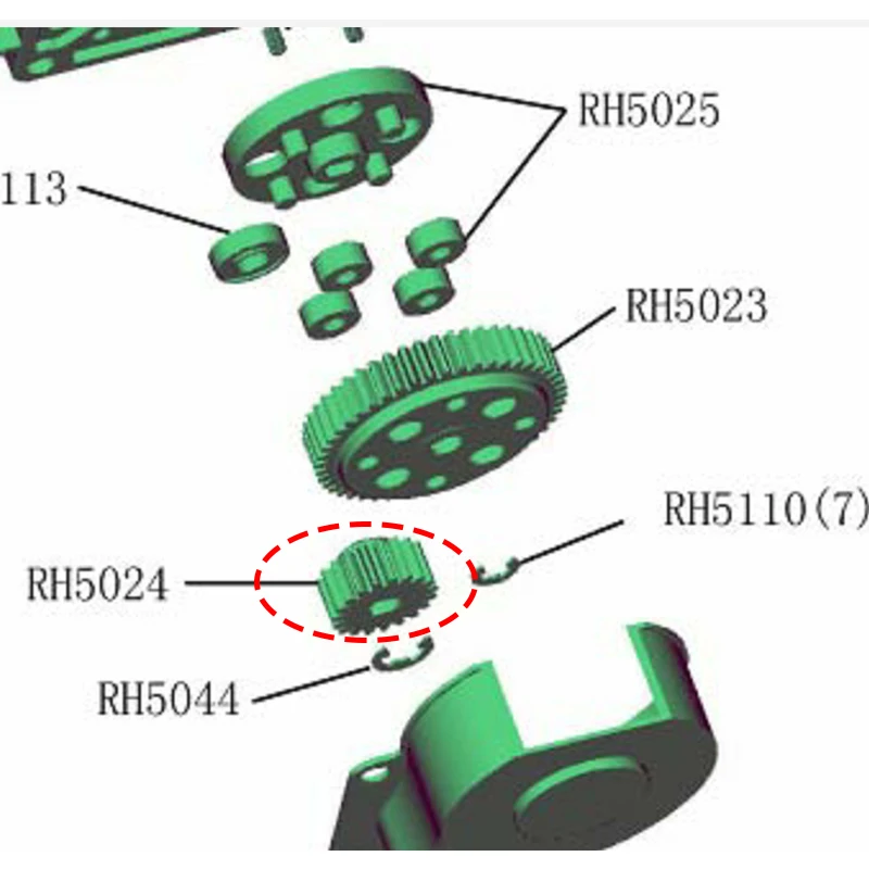 โลหะ (RH5219)/พลาสติก (RH5024) เกียร์19T(1P) สำหรับ FG Carson Smartech XTC VRX Racing RH