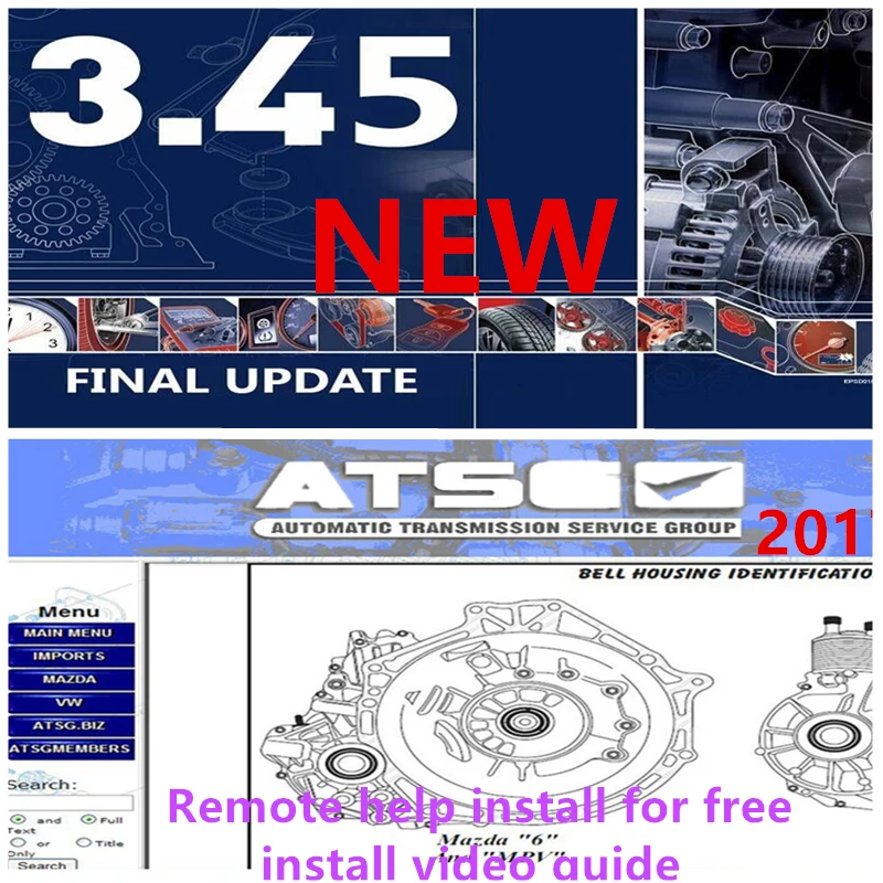 2024 hot Newest version Auto.data 3.45 and atsg 2017 Auto Repair Software+ install video guide+ remote install help for free